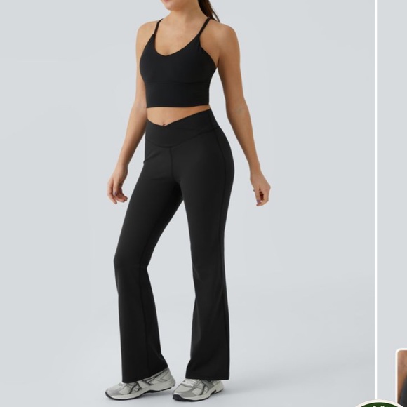 High Waisted Crossover Flare Yoga Leggings - Picture 7 of 7